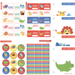 Set ESCUELA. Stickers y separadores (Tematica a elección)